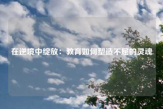 在逆境中绽放：教育如何塑造不屈的灵魂